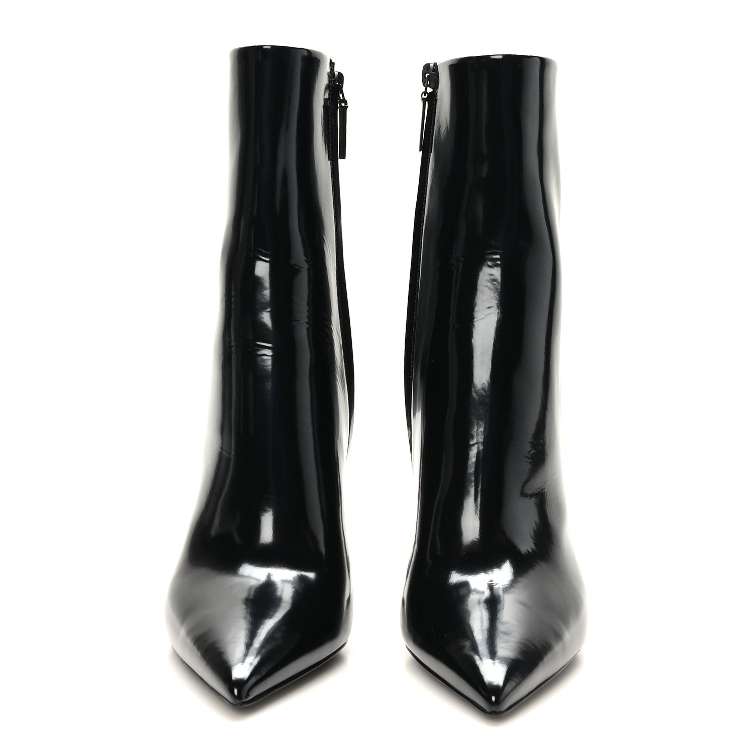 Saint Laurent Glazed Calfskin Opyum Ankle Boots 40 Black 2 of 8