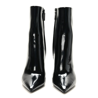 Saint Laurent Glazed Calfskin Opyum Ankle Boots 40 Black 2 of 8