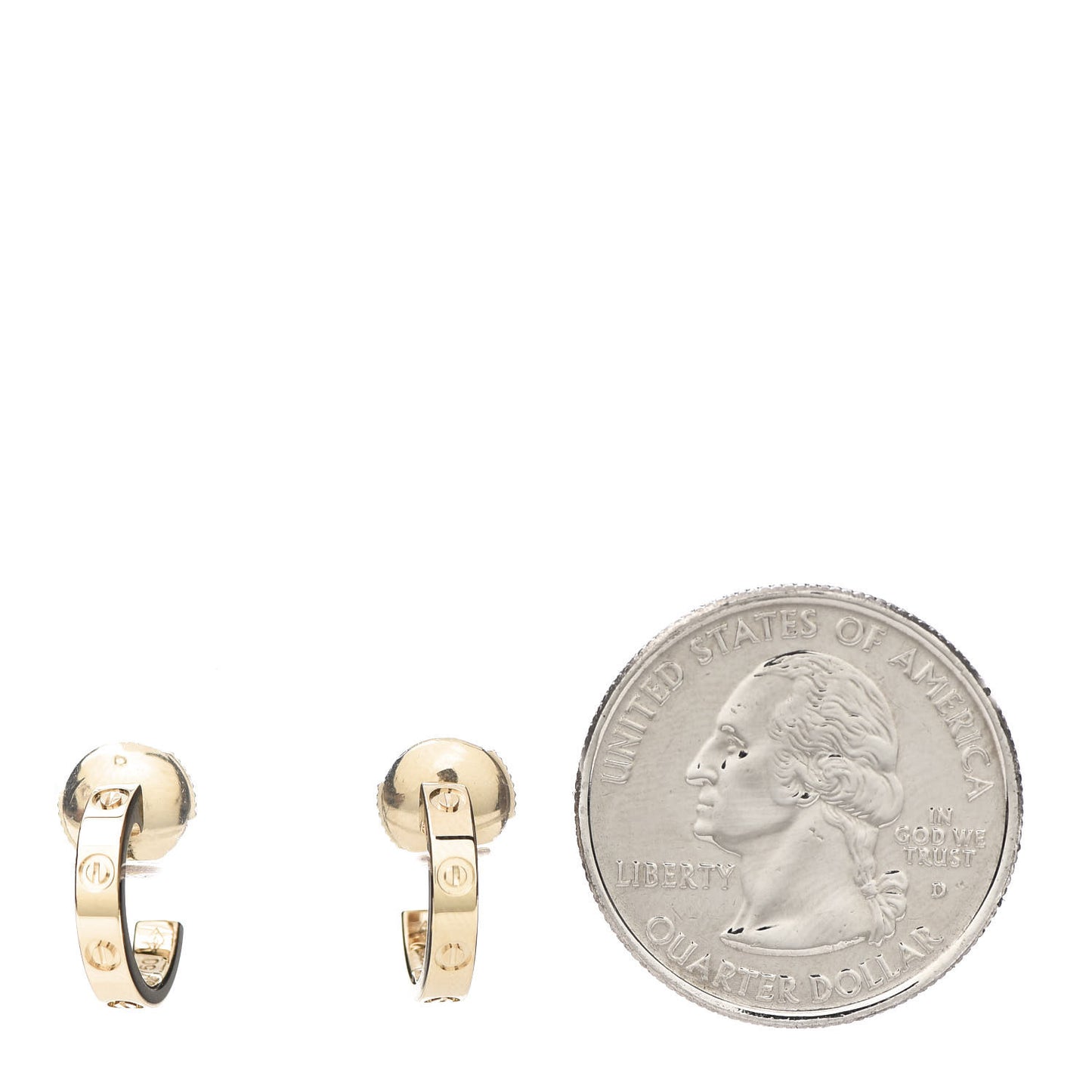 18K Yellow Gold Small LOVE Hoop Earrings