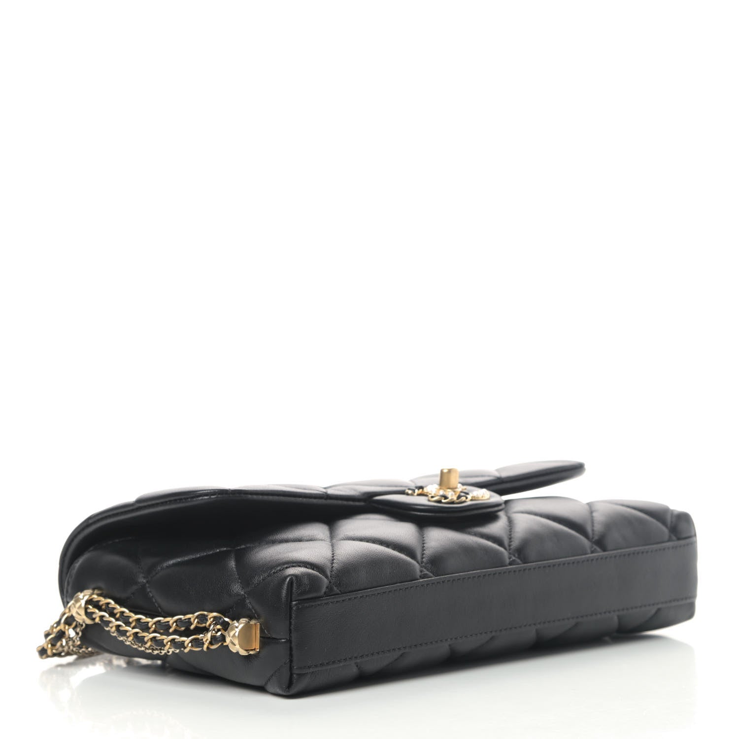 Chanel Lambskin Quilted Crush On Chains Flap Bag Black 3 of 4