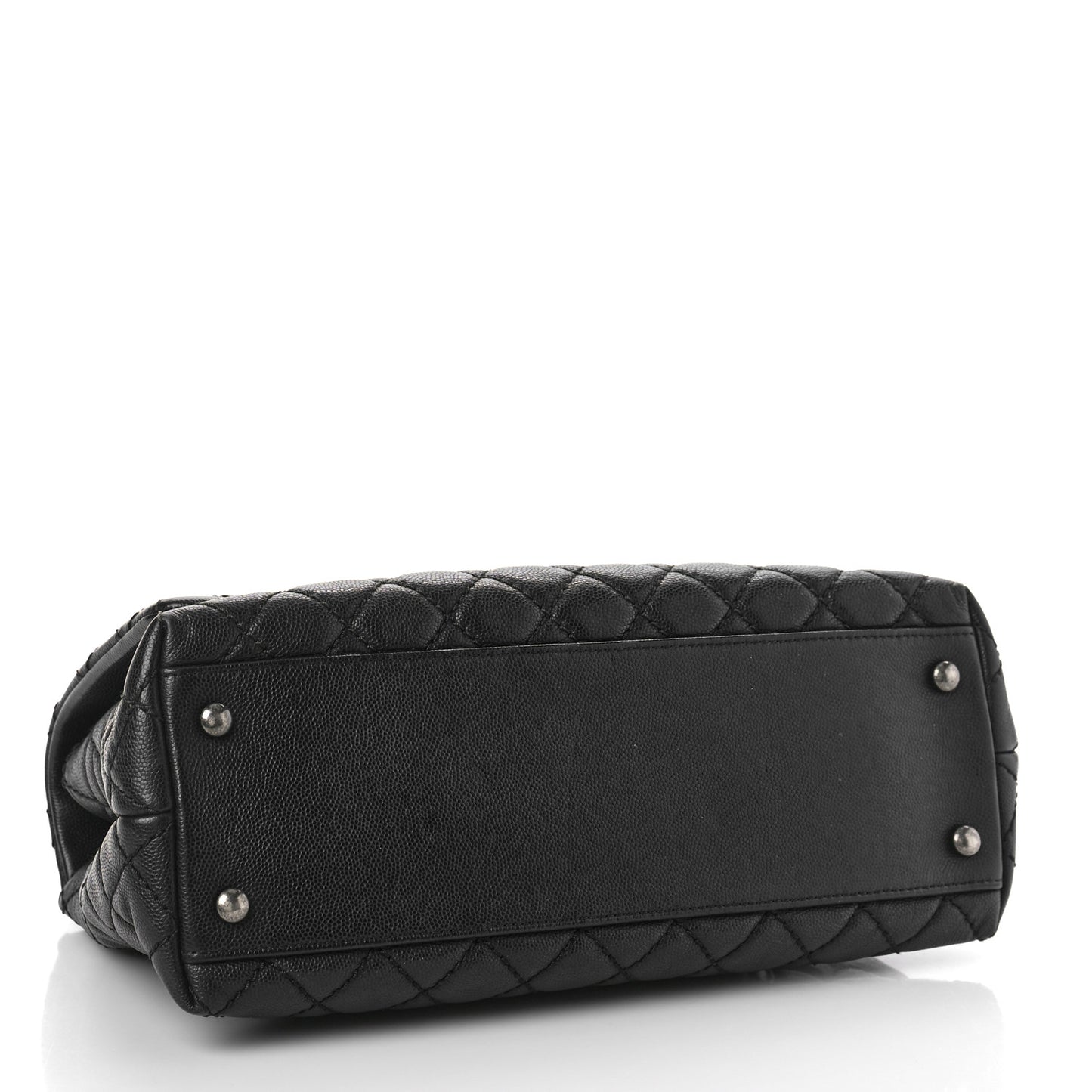 Caviar Quilted Small Coco Handle Flap Black