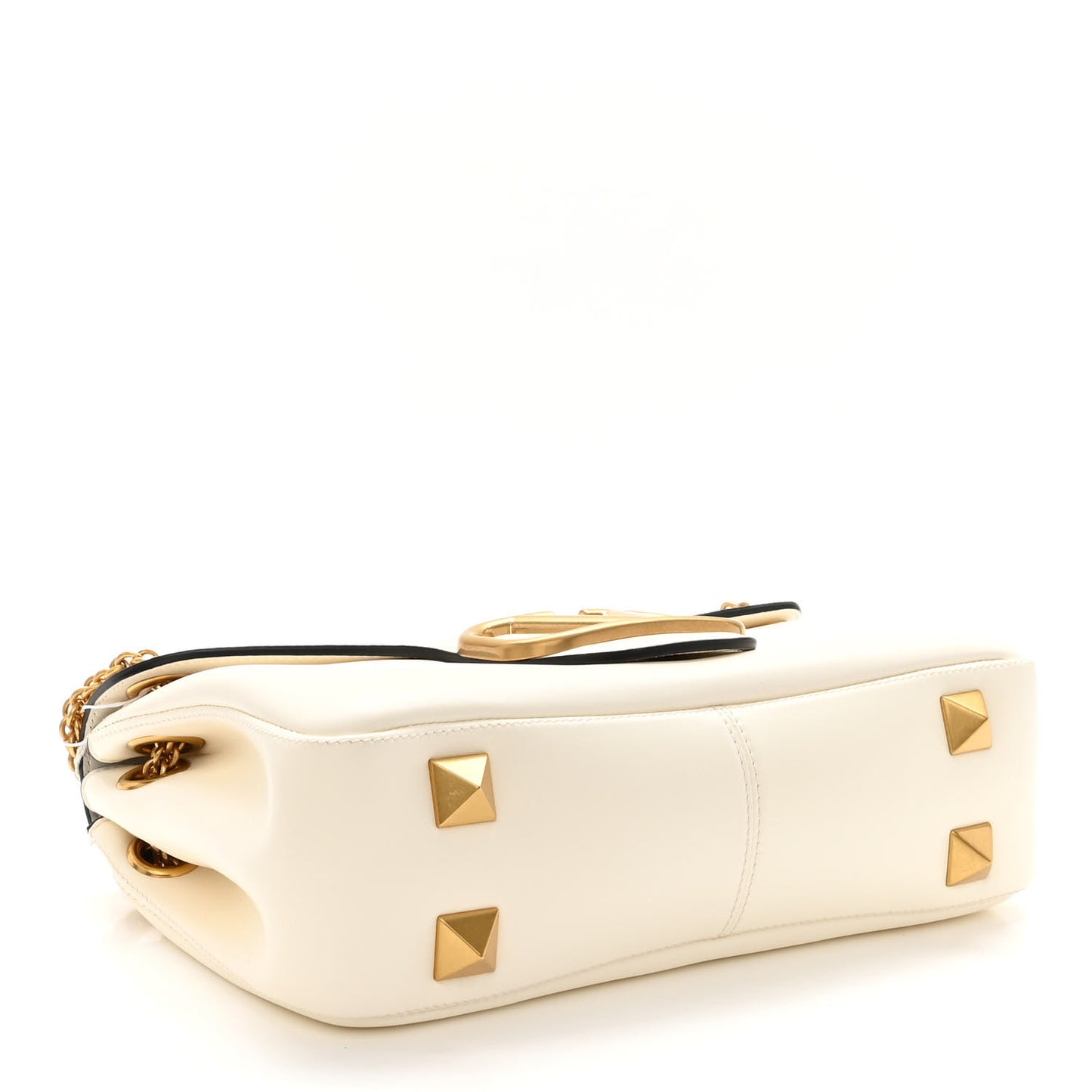 Nappa Stud Sign Shoulder Bag Ivory