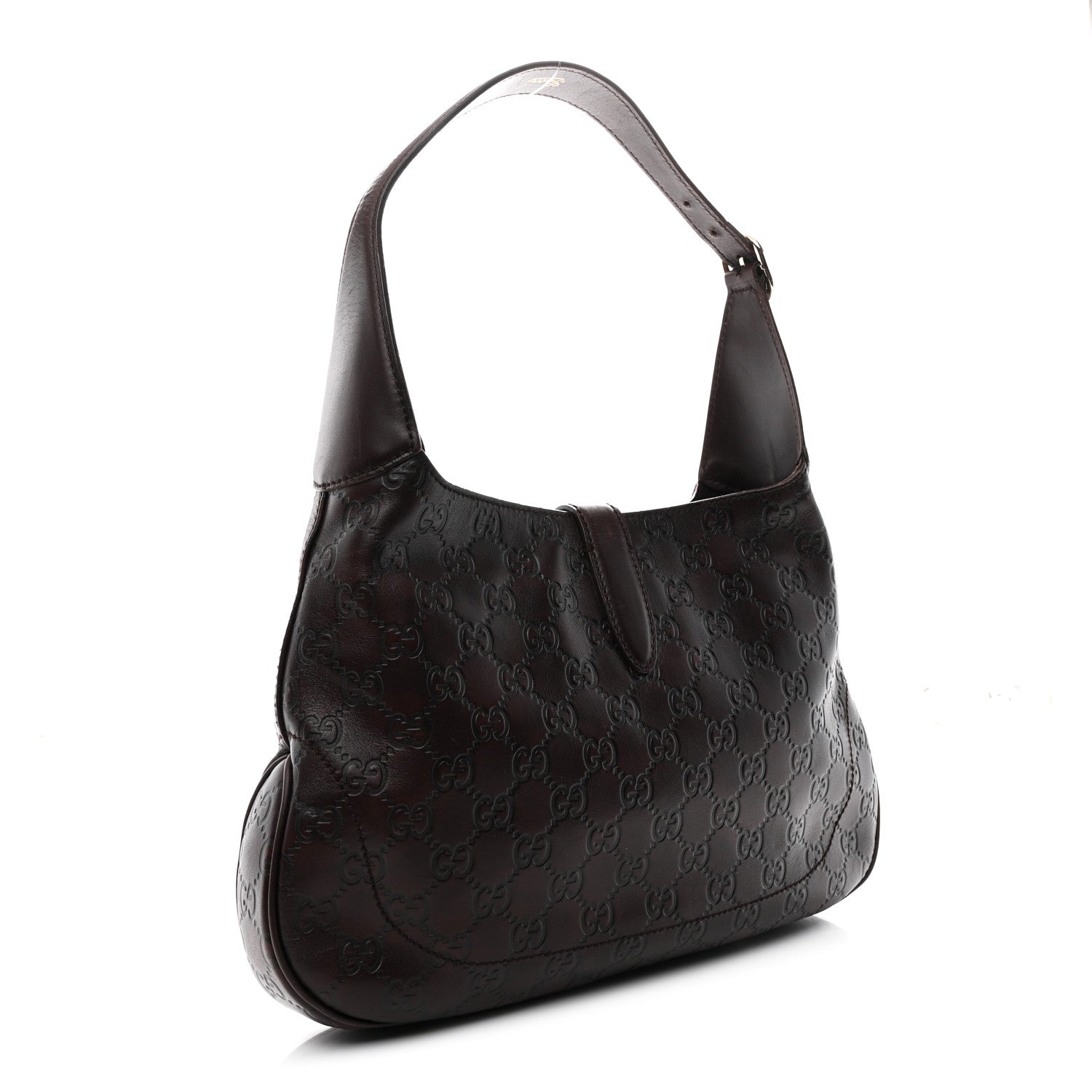 Gucci Guccissima Small Jackie O Hobo Chocolate 3 of 12
