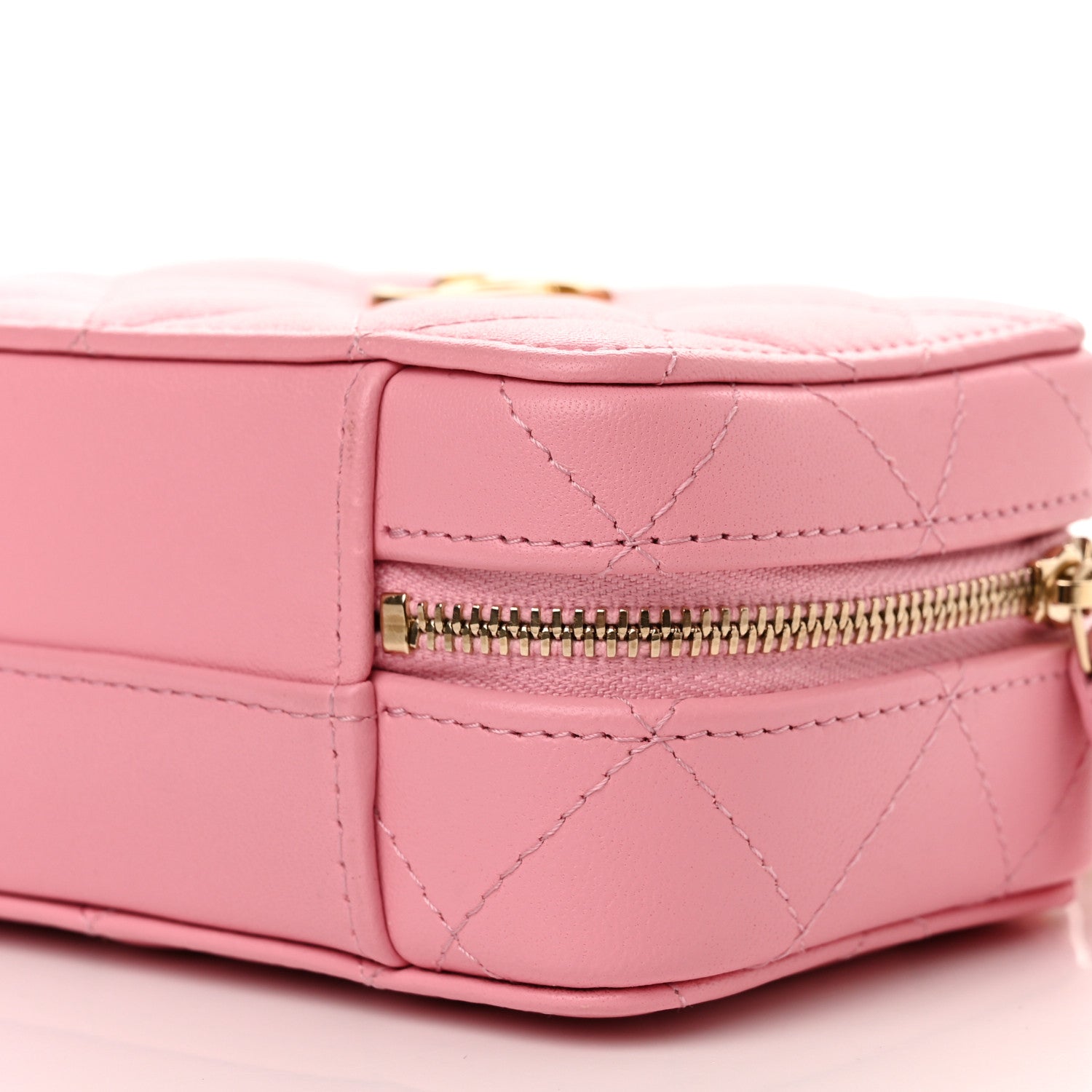 Chanel Lambskin Quilted Chain Top Handle Vanity Case Light Pink 10 of 11
