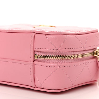 Chanel Lambskin Quilted Chain Top Handle Vanity Case Light Pink 10 of 11