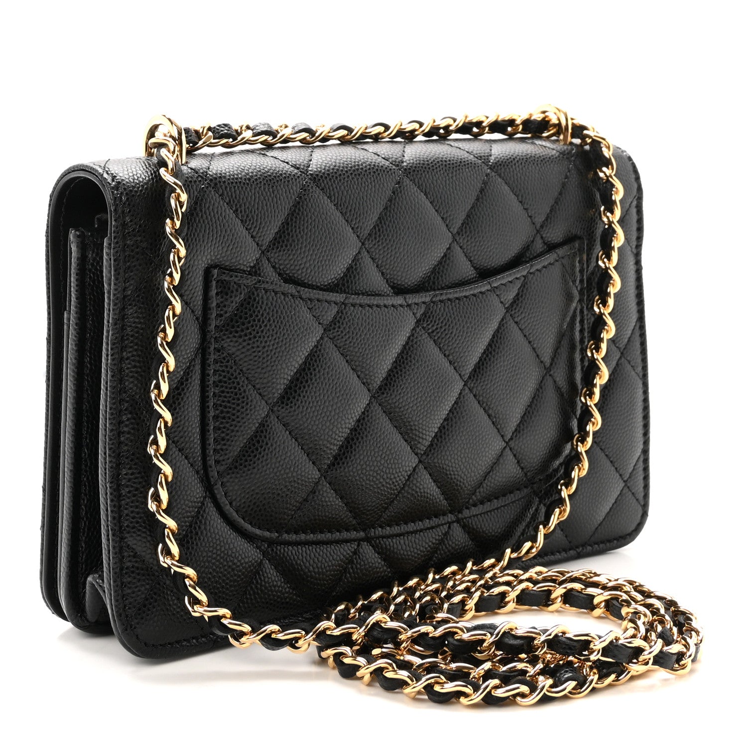 Chanel Caviar Quilted Pocket Twins Clutch With Chain Black 3 of 11