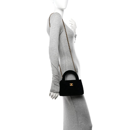 Chanel Velvet Quilted Nano Kelly Shopper Black 2 of 11