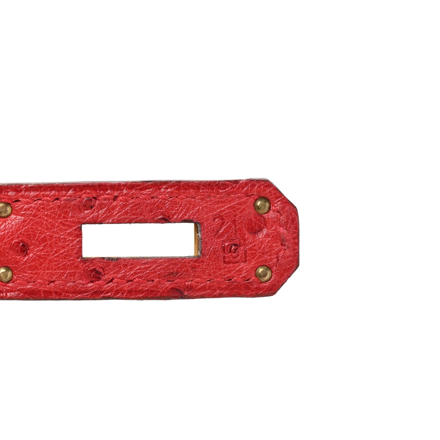 Hermes Ostrich Kelly Sellier 32 Rouge Vif 7 of 16