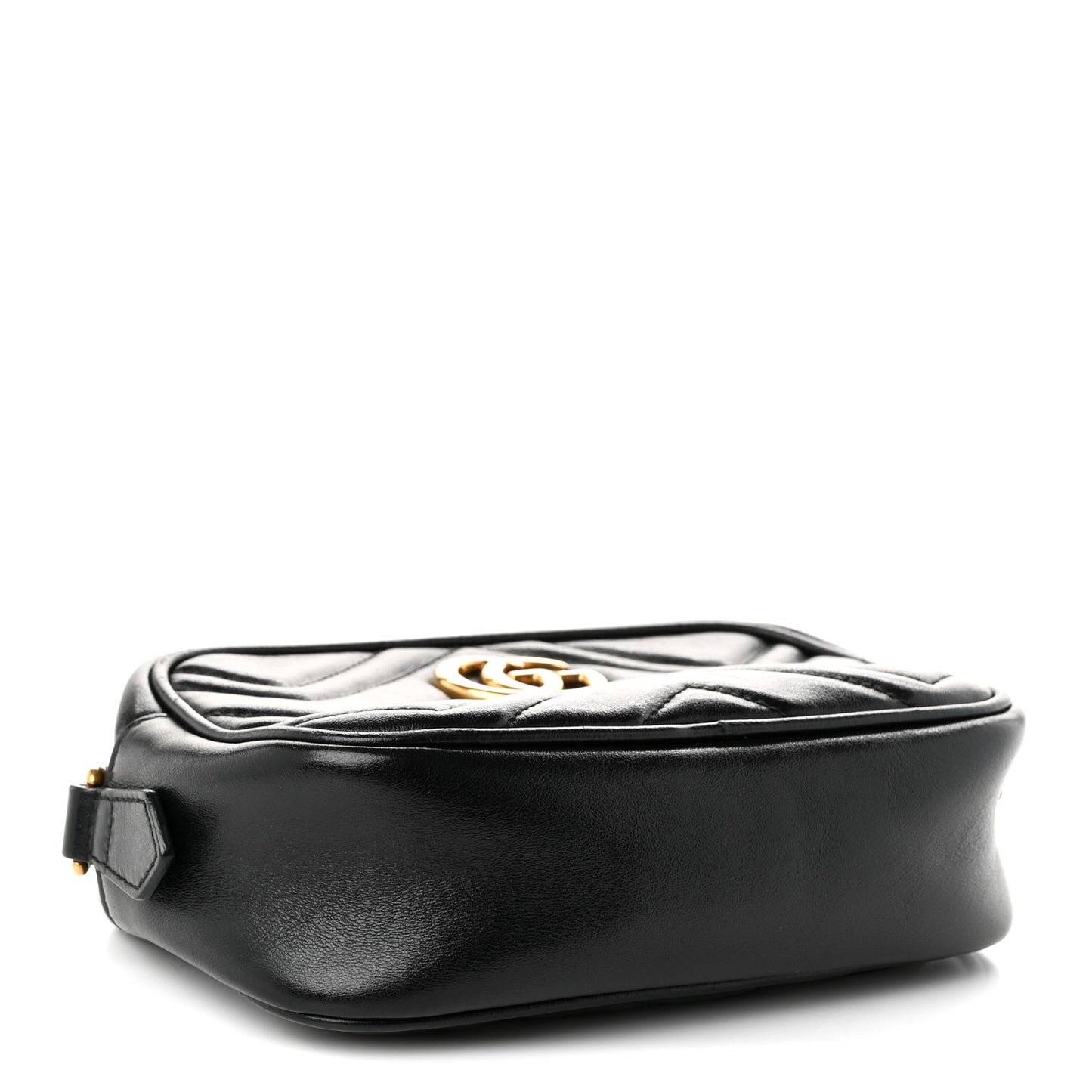 Calfskin Matelasse Mini GG Marmont Chain Shoulder Bag Black