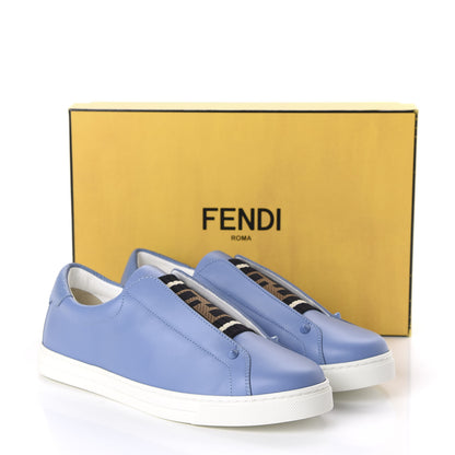 Fendi Vitello FF Rockoclick Slip On Sneakers 39 Blue 9 of 9