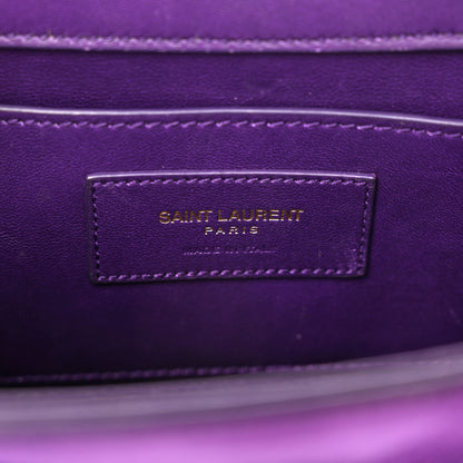 Saint Laurent Suede Small Classic Monogram Kate Tassel Satchel Purple 5 of 16
