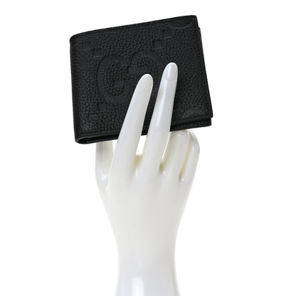 Gucci Piuma Calfskin Jumbo GG Embossed Wallet Black 2 of 6