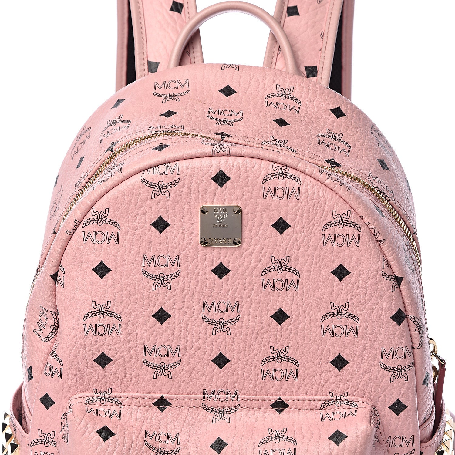 MCM Visetos Small Side Stud Stark Backpack Pink 10 of 17