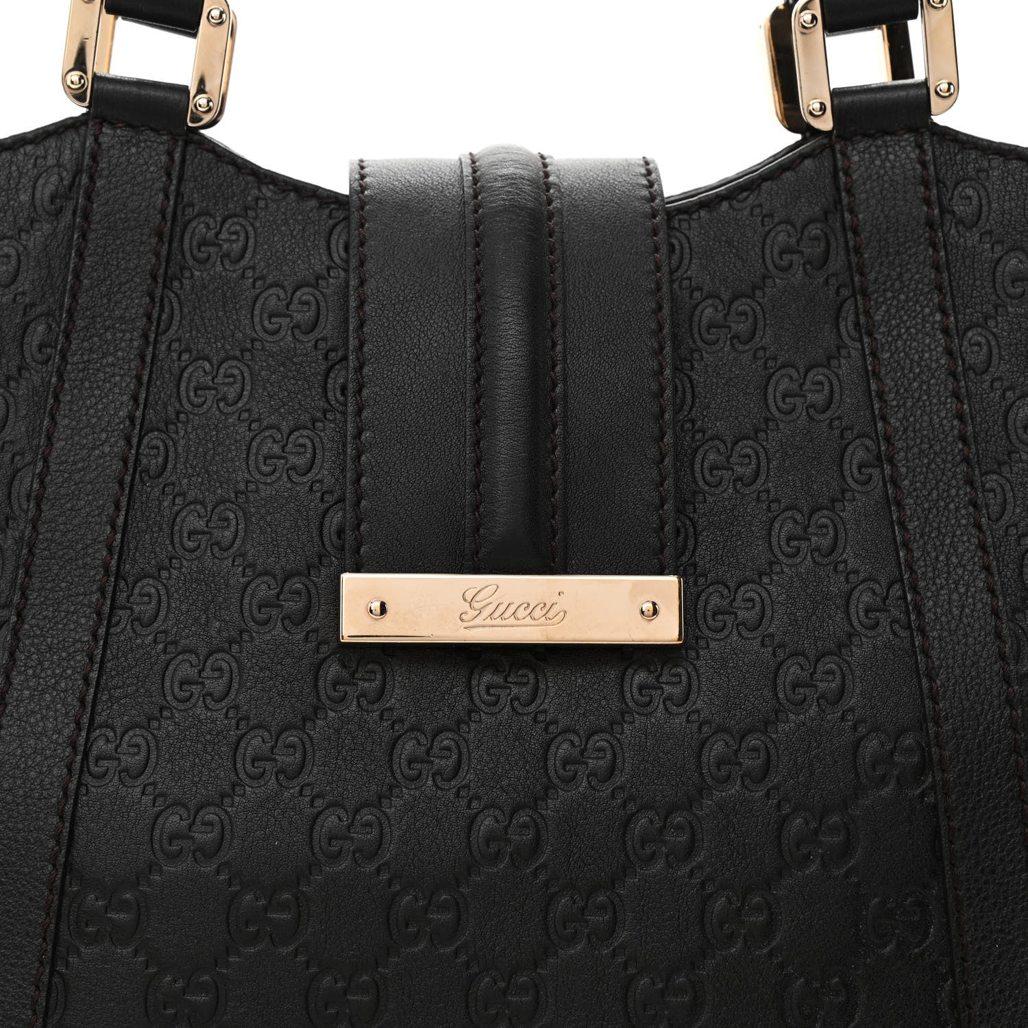 Gucci Guccissima New Ladies Web Tote Dark Brown 8 of 10