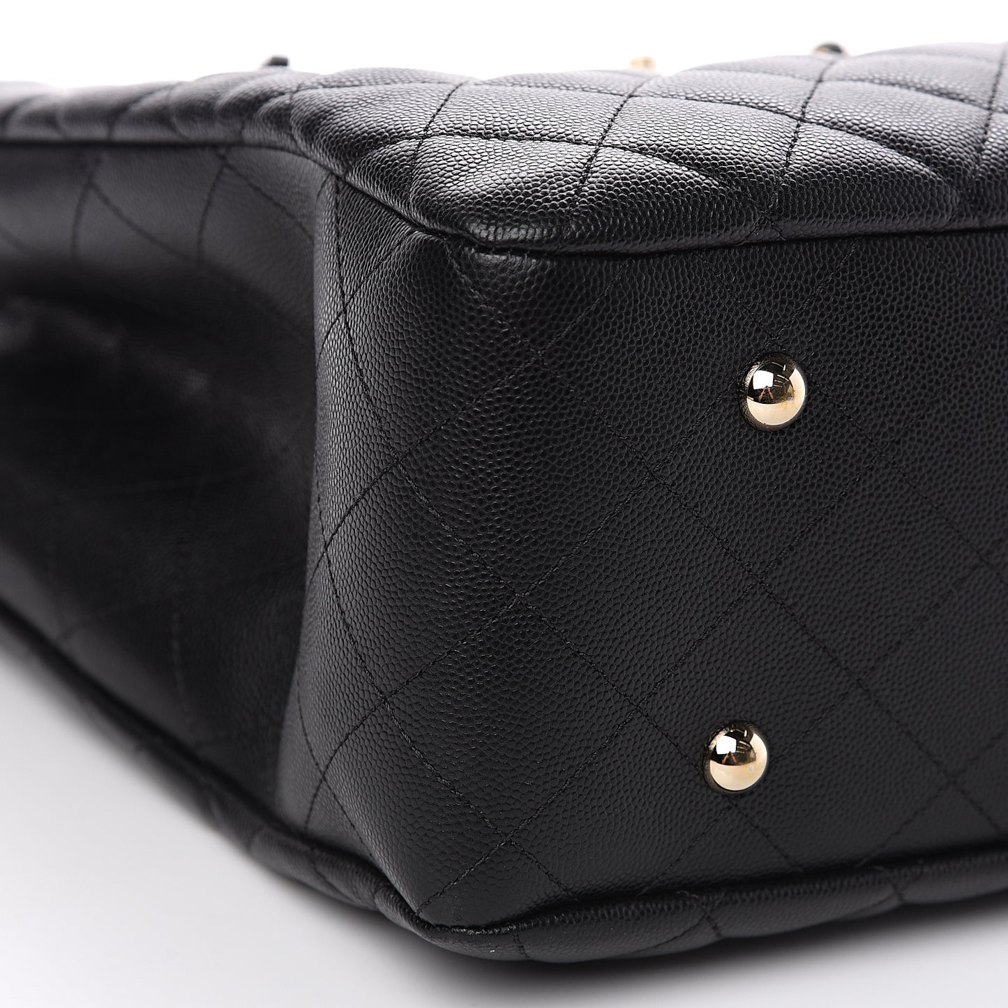 Caviar Quilted Large Shopping Tote Black