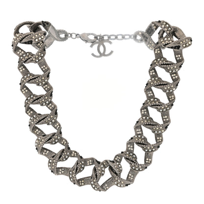 Chanel Ruthenium Crystal Pearl Chain Choker Necklace 3 of 5