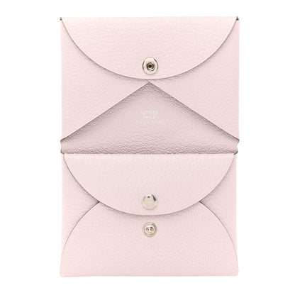 Hermes Chevre Mysore Calvi Duo Card Case Mauve Pale 5 of 8