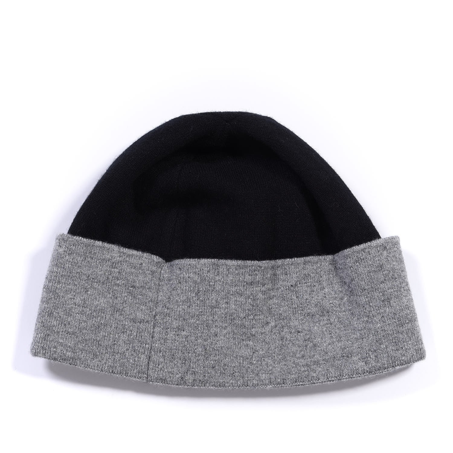 Chanel Cashmere Blend CC Beanie Hat Black Grey 2 of 3