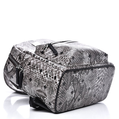 MCM Visetos Snakeskin Printed Small Stark Backpack Light Grey 3 of 9