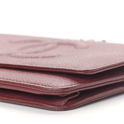 Chanel Caviar Timeless CC Wallet On Chain WOC Dark Pink 10 of 14