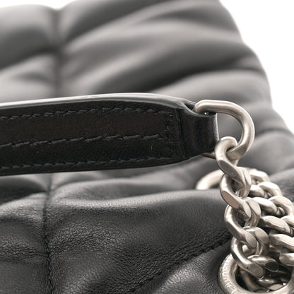 Saint Laurent Lambskin Quilted Small Loulou Puffer Monogram Chain Satchel Black 13 of 13