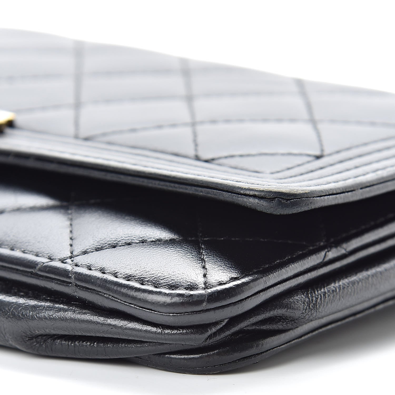 Chanel Lambskin Quilted Boy Wallet On Chain WOC Black 11 of 18