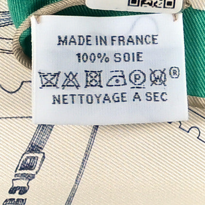 Silk Le Philateliste Du Faubourg Scarf 90 Vert Anglais Craie Gris