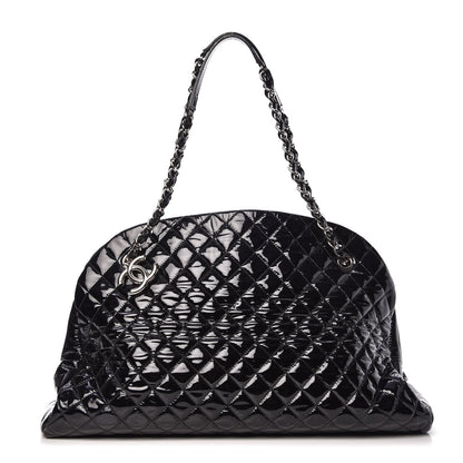 Chanel Patent Quilted Maxi Just Mademoiselle Bowling Bag Black 1 of 15