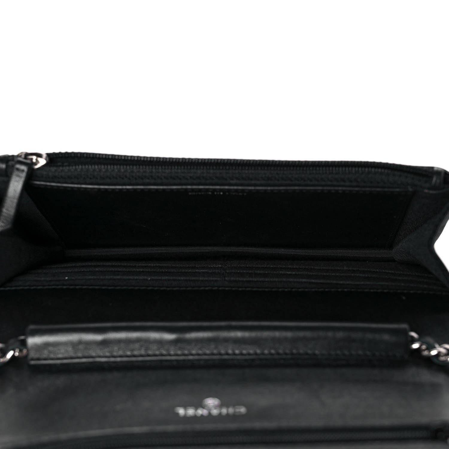 Chanel Patent Quilted Wallet On Chain WOC Black 4 of 9