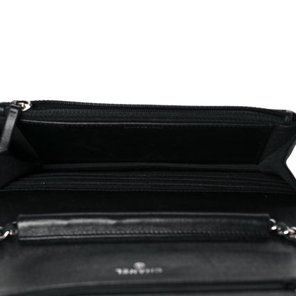 Chanel Patent Quilted Wallet On Chain WOC Black 4 of 9