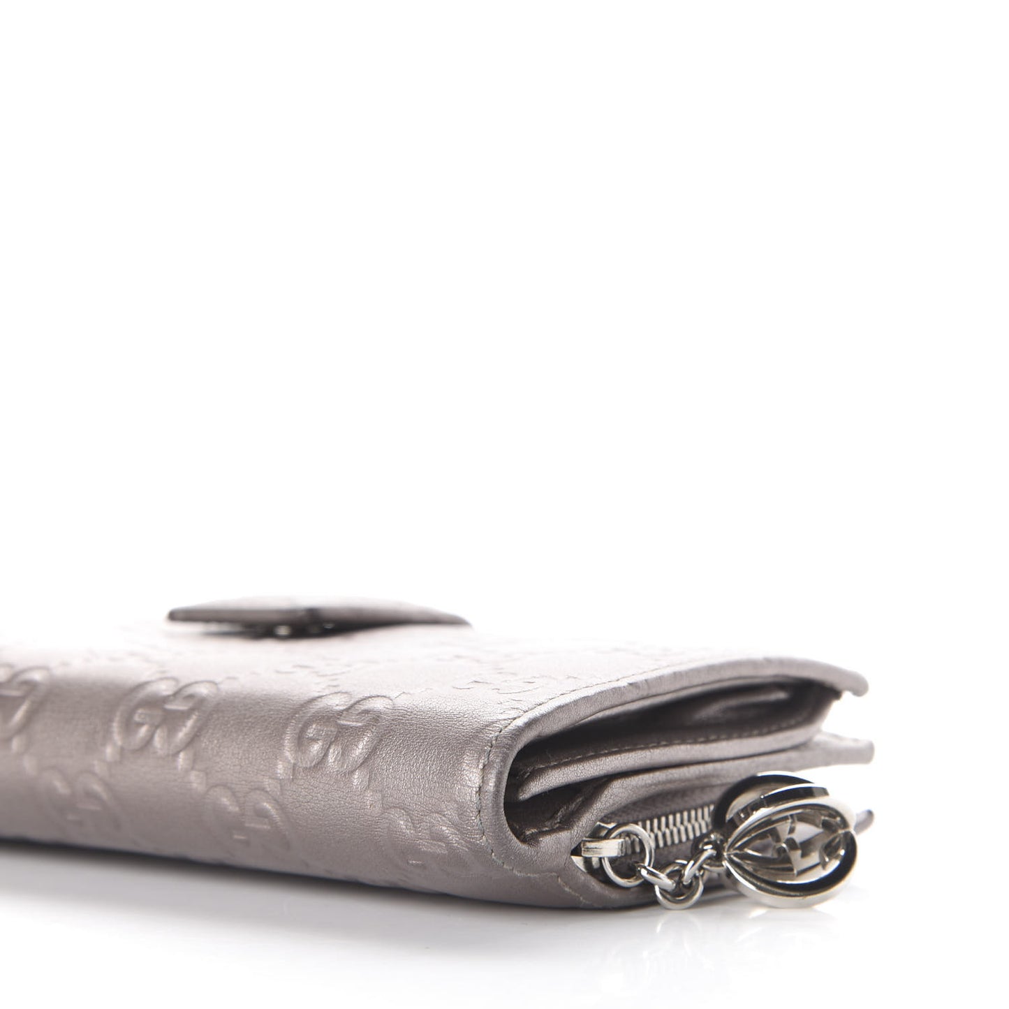 Guccissima Twins Continental Flap Wallet Silver