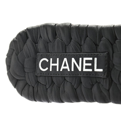 Chanel Lambskin Quilted Embroidered CC Mules Sandals 39.5 Black 5 of 9