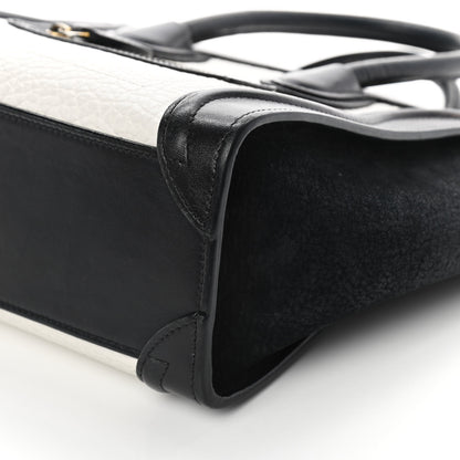 Celine Bullhide Calfskin Nubuck Bi-Color Nano Luggage Black White 12 of 12