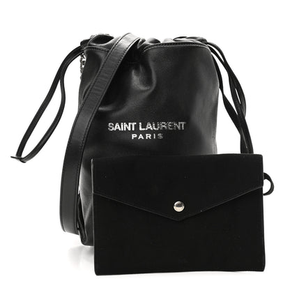 Saint Laurent Lambskin Small Teddy Bucket Bag Black 1 of 12