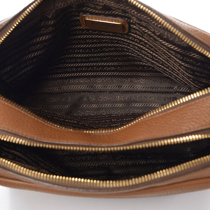 Prada Vitello Daino Medium Double Zip Shoulder Bag Cannella 5 of 8