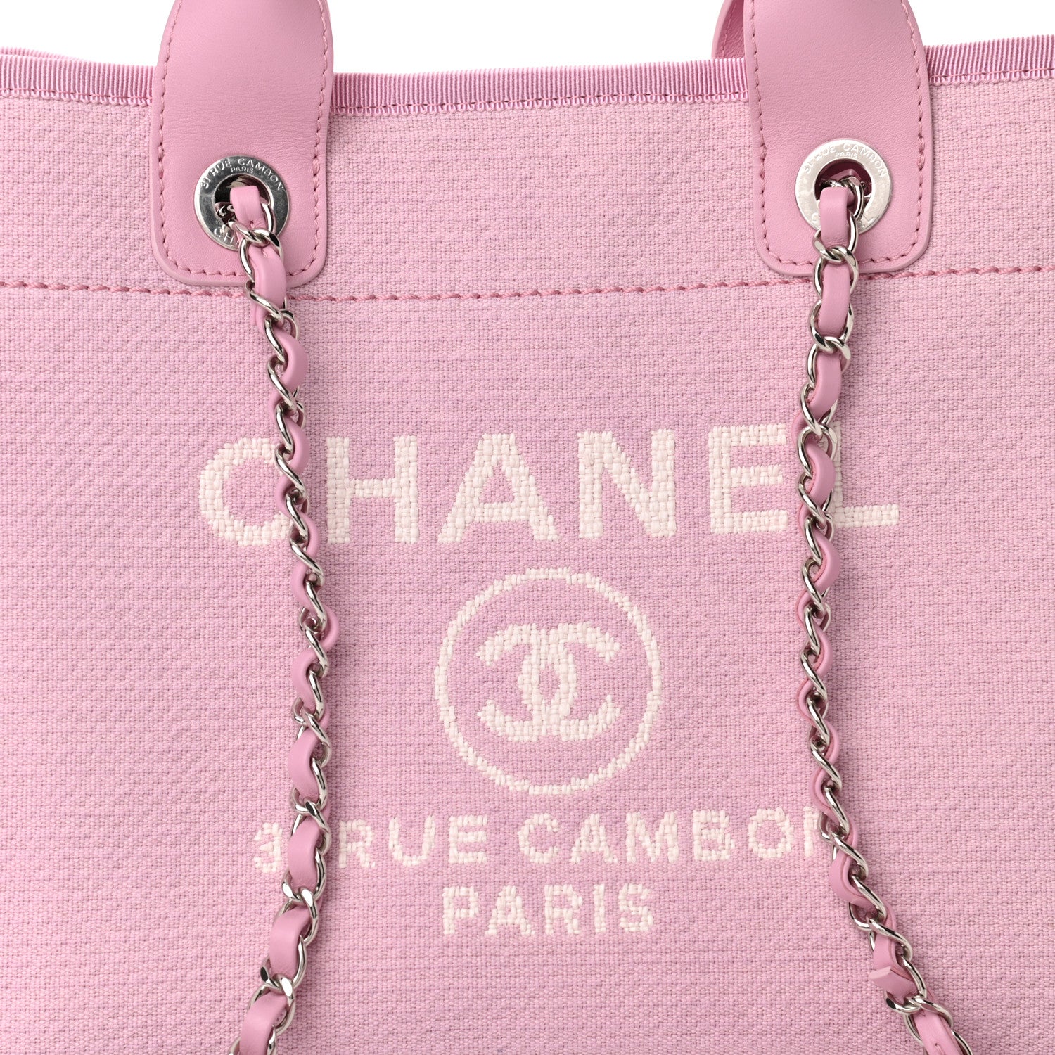 Chanel Mixed Fibers Small Deauville Tote Dark Pink 8 of 10