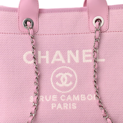 Chanel Mixed Fibers Small Deauville Tote Dark Pink 8 of 10