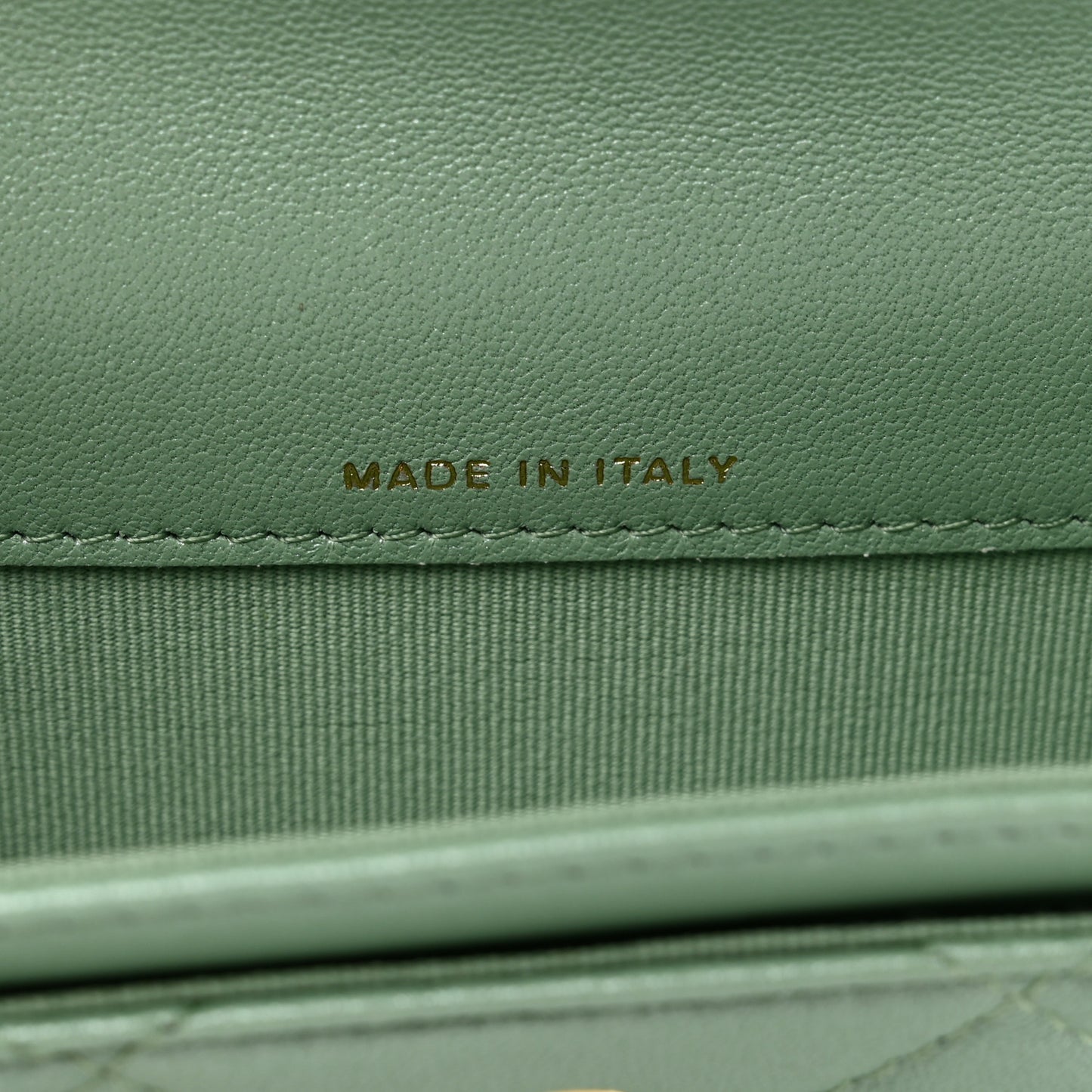 Lambskin Quilted Chanel 19 Flap Card Holder Light Green