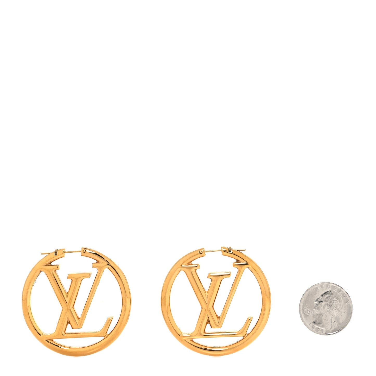 Metal Louise Hoop Earrings Gold