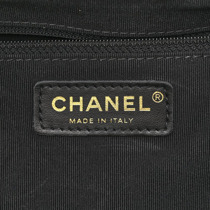 Chanel Calfskin Quilted Chain Lines Shopping Tote Black 6 of 11