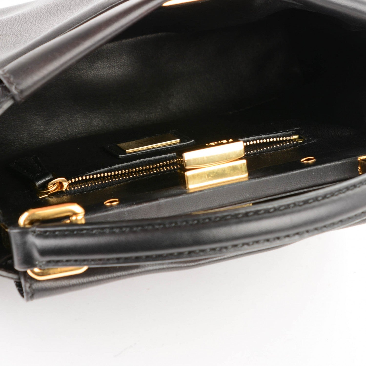 Fendi Nappa Mini Peekaboo Iconic Satchel Black 5 of 8
