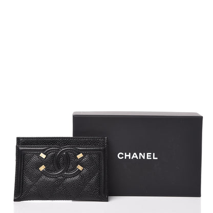 Chanel Caviar Quilted Filigree Card Holder Black 9 of 9