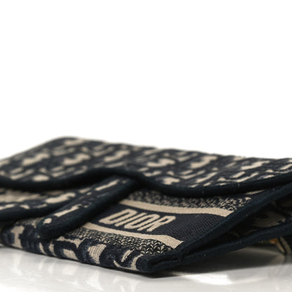 Christian Dior Oblique Slim Saddle Pouch Blue 10 of 13