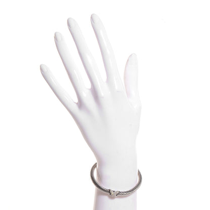 David Yurman Sterling Silver Diamond 4mm X Cable Bracelet 2 of 6