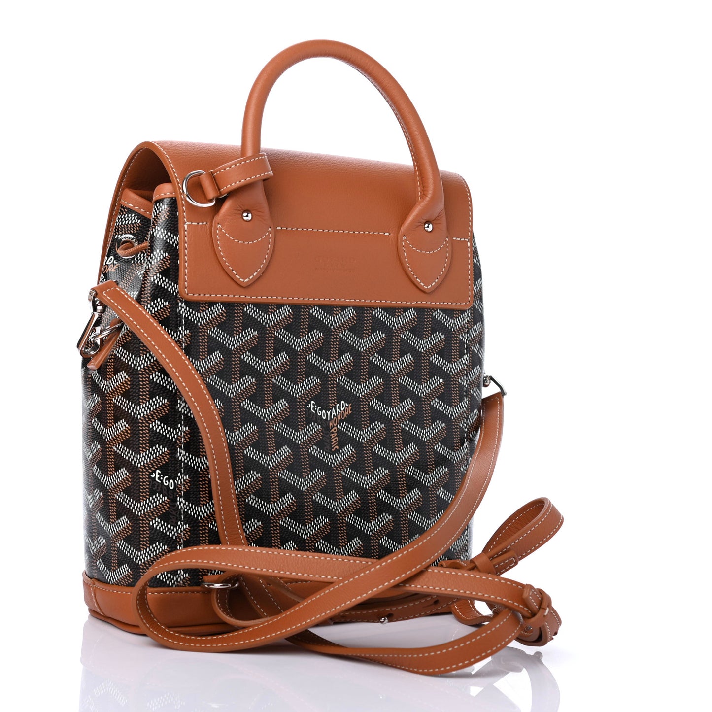 Goyardine Calfskin Mini Alpin Backpack Black Gold