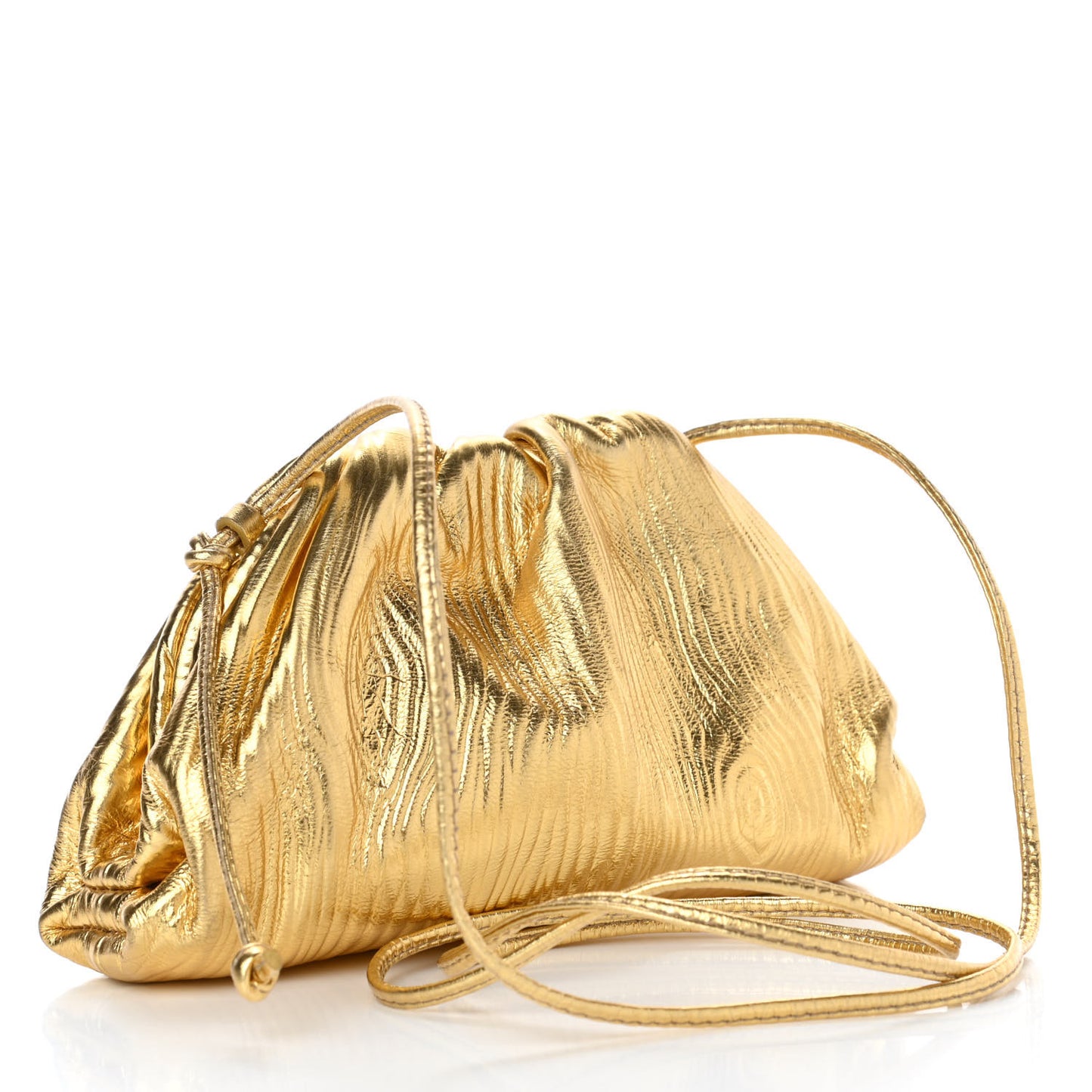 Metallic Bark Calfskin The Mini Pouch Gold