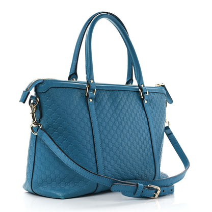 Gucci Soft Microguccissima Small Zippered Satchel Deep Cobalt 3 of 9