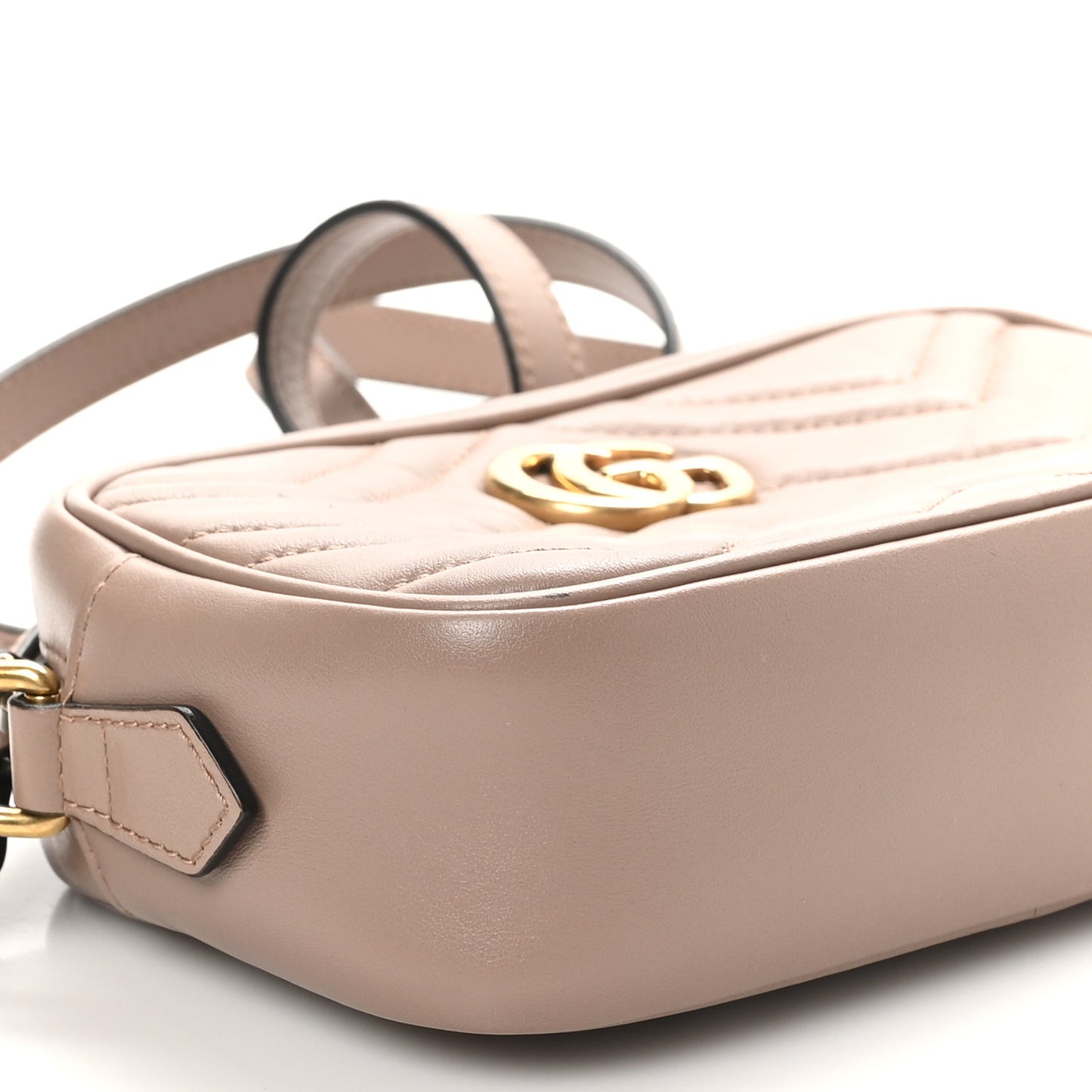 Calfskin Matelasse Mini GG Marmont Chain Shoulder Bag Porcelain Rose