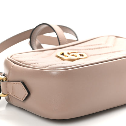 Gucci Calfskin Matelasse Mini GG Marmont Chain Shoulder Bag Porcelain Rose 9 of 11