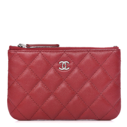 Chanel Caviar Quilted Small Cosmetic Case Dark Red 1 of 10